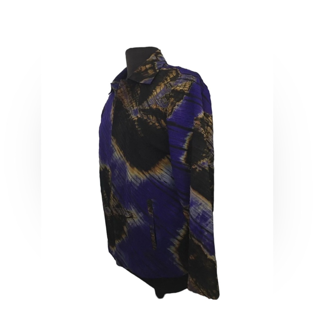 Rare! JOAN MCGEE HAND-PAINTED Silk Crinkled Pleated Blazer Jacket OOAK Fiber ART - Picture 5 of 8
